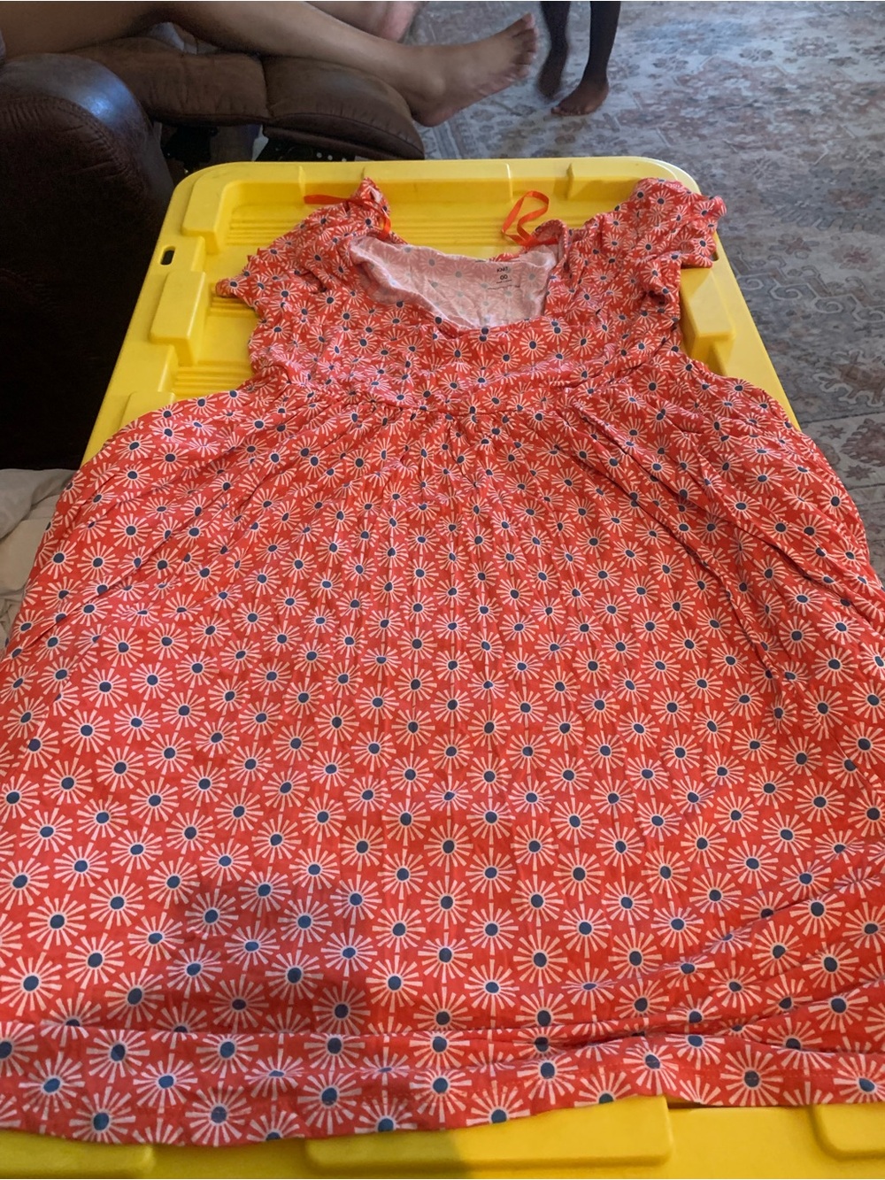 Red Floral Ruffle Dress